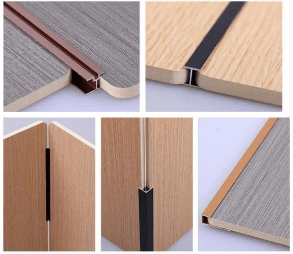 Aluminium Trim Applications T-joints, edge trims and internal or external corner installation examples by Home Plus Materials