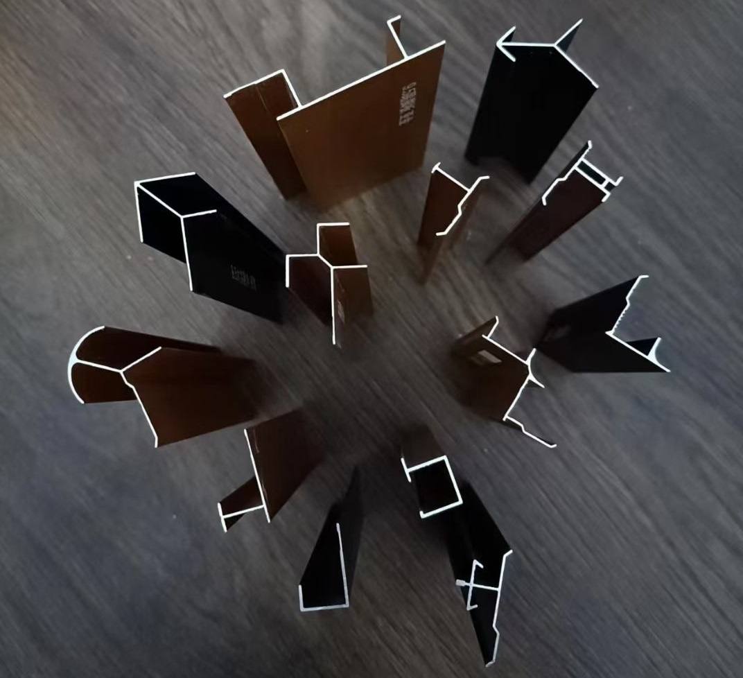 Aluminium Trim Profiles Decorative joining, edging and corner profiles in dark and wood-tone finishes by Home Plus Materials